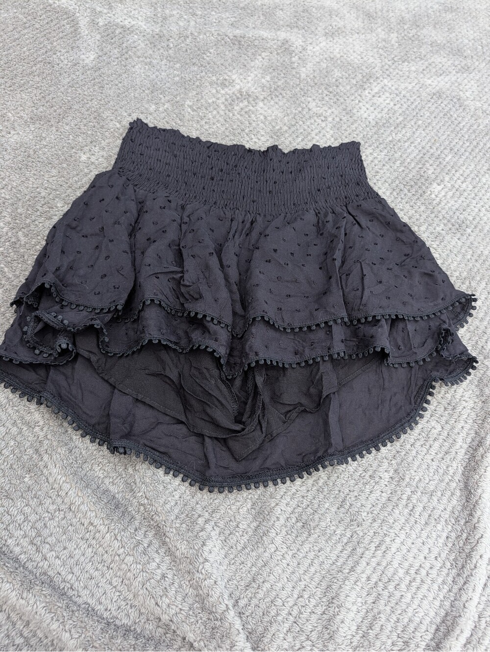 Paradise USA Women's Black Flowy Skort Size Medium Casual Summer - Picture 2 of 5